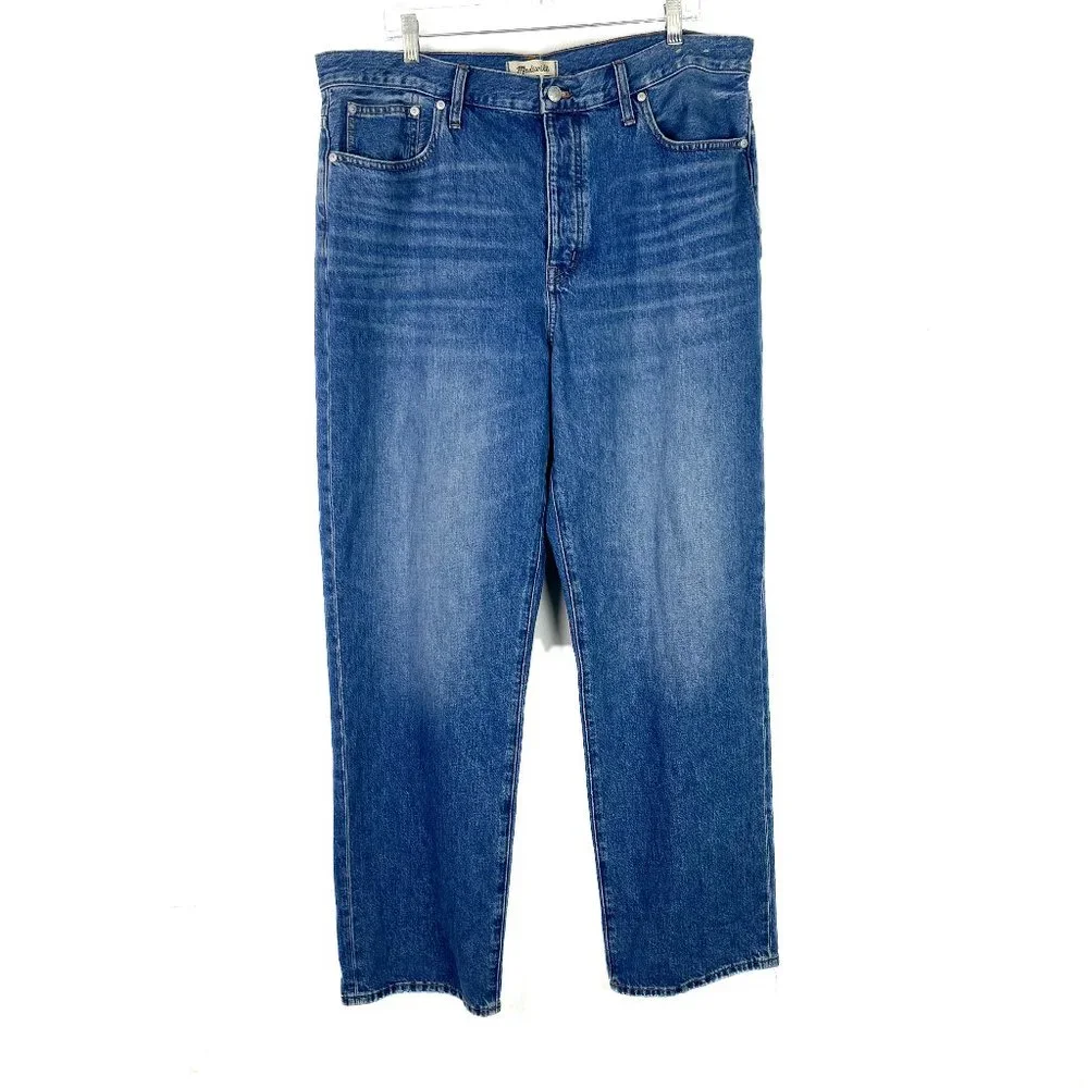 NWT Madewell Tall Low-Slung Straight Jeans Palmina Wash Size 32T 32 TALL NEW - Picture 2 of 12
